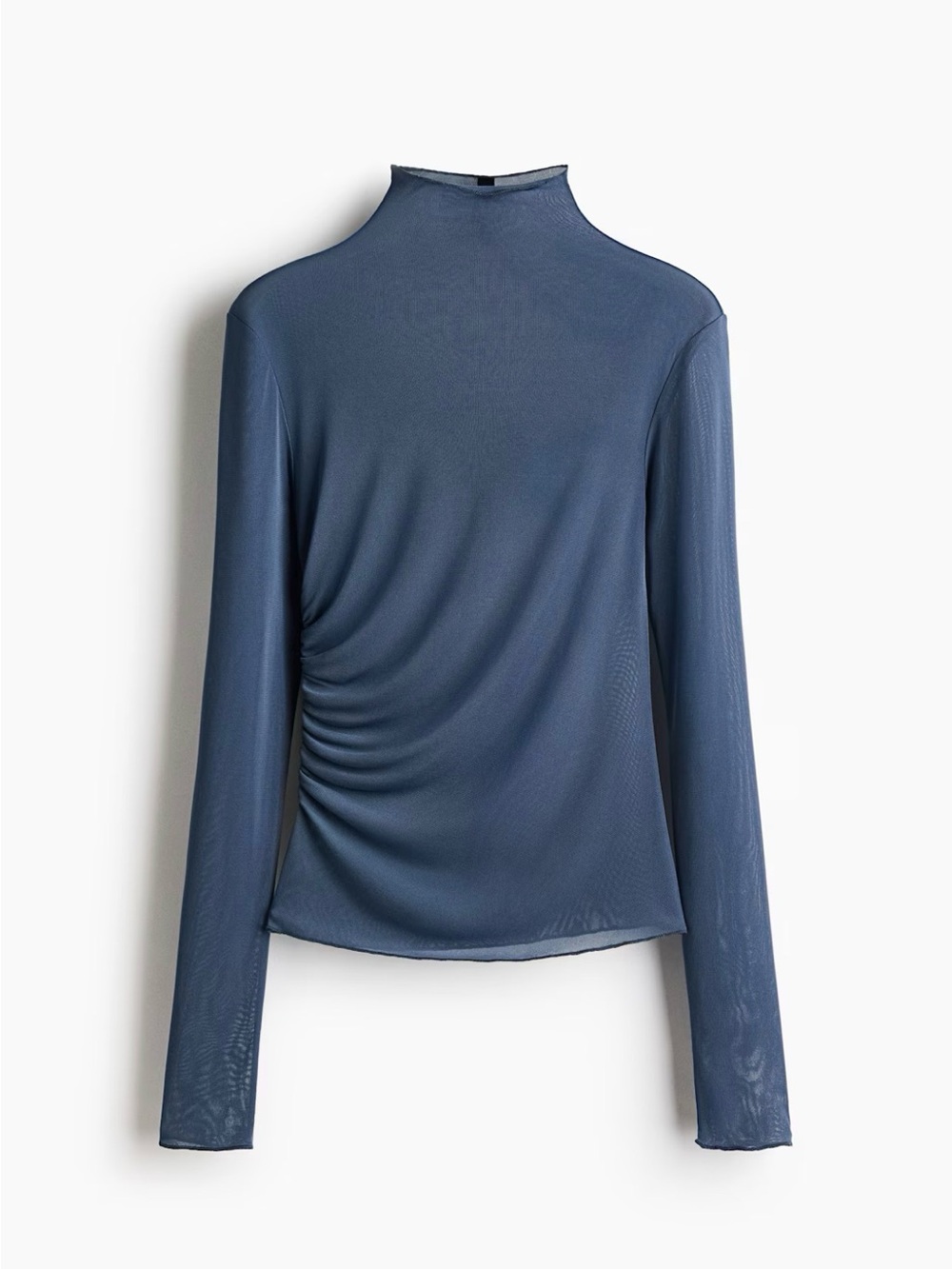 H&M Slate Blue Mock Neck Long Sleeve Top